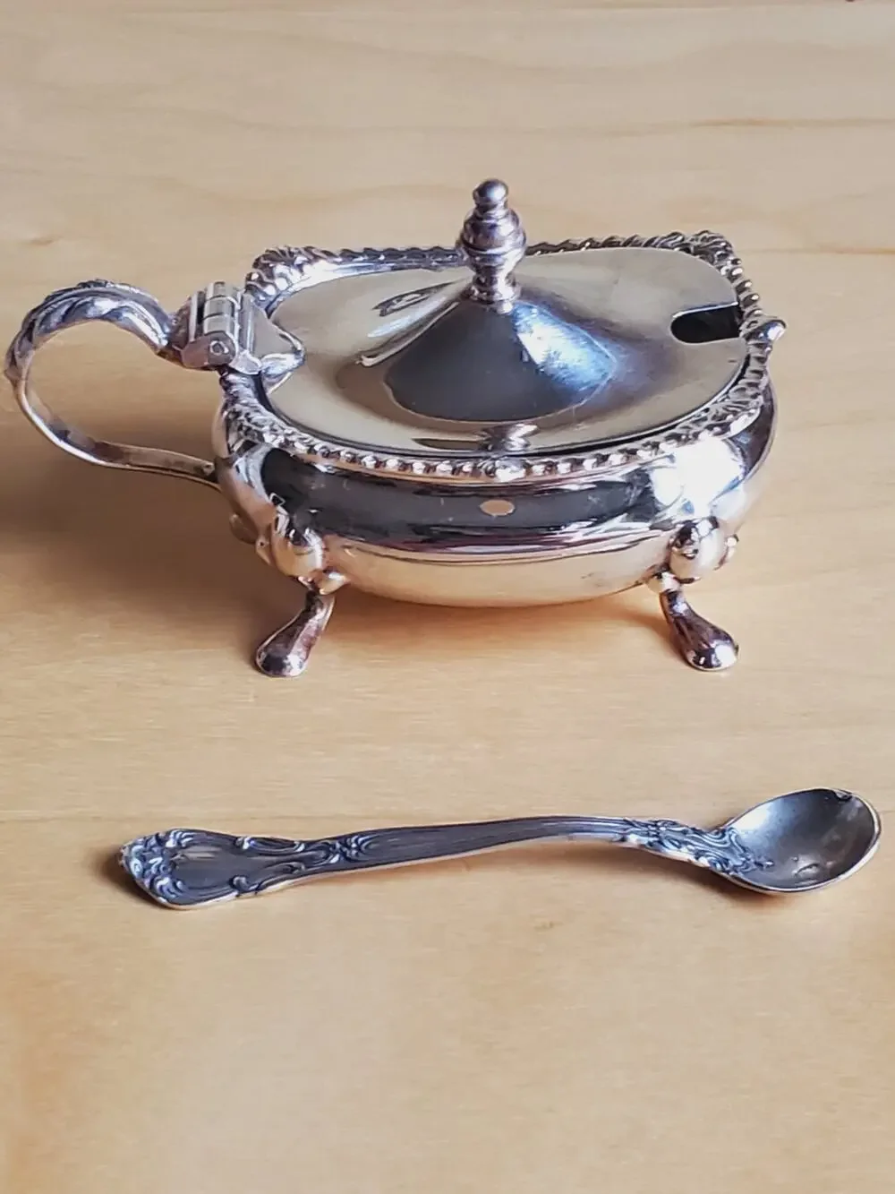 Antique Sheffield Sterling Silver Mustard Pot Barker & Bros c1900